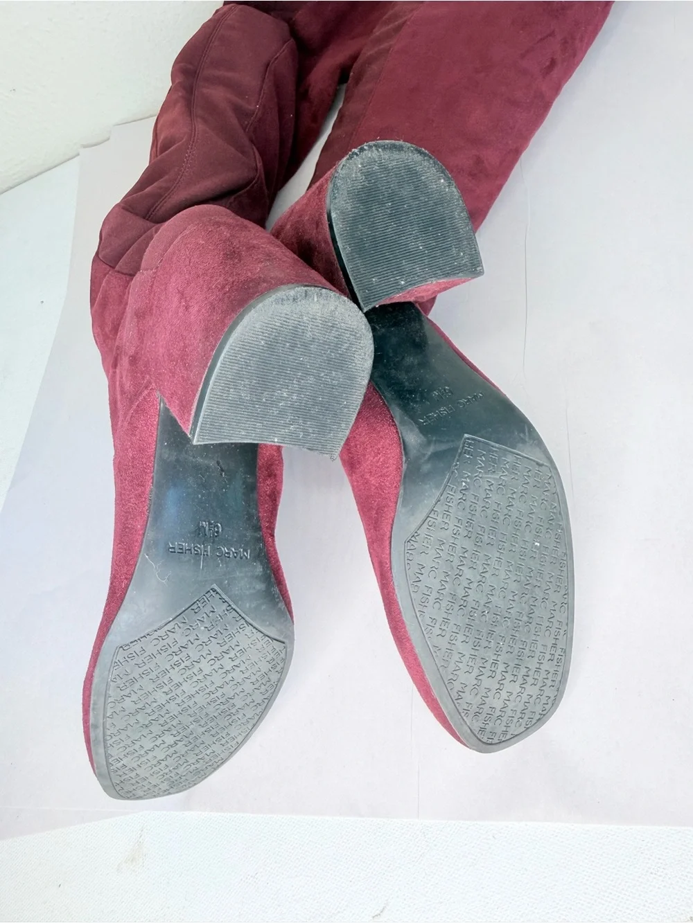 Marc Fisher wine suede over the knee boots